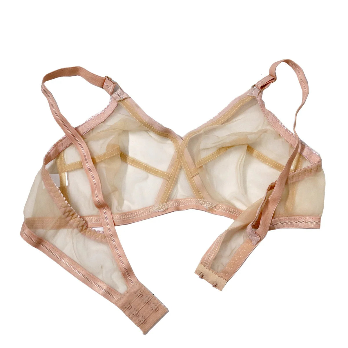Pack of 2 Non-Padded Wired Cotton Full Cover Net Transparent Bra 🎁