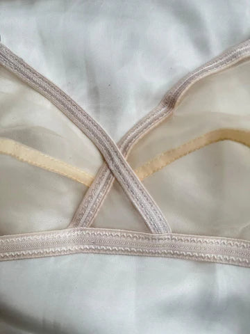 Pack of 2 Non-Padded Wired Cotton Full Cover Net Transparent Bra 🎁