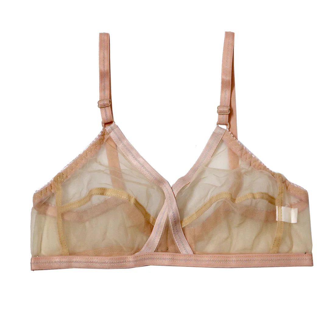 Pack of 2 Non-Padded Wired Cotton Full Cover Net Transparent Bra 🎁