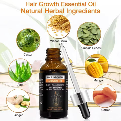 Hair Growth Oil,Biotin DHT Blocker,Anti-Loss Shampoo
